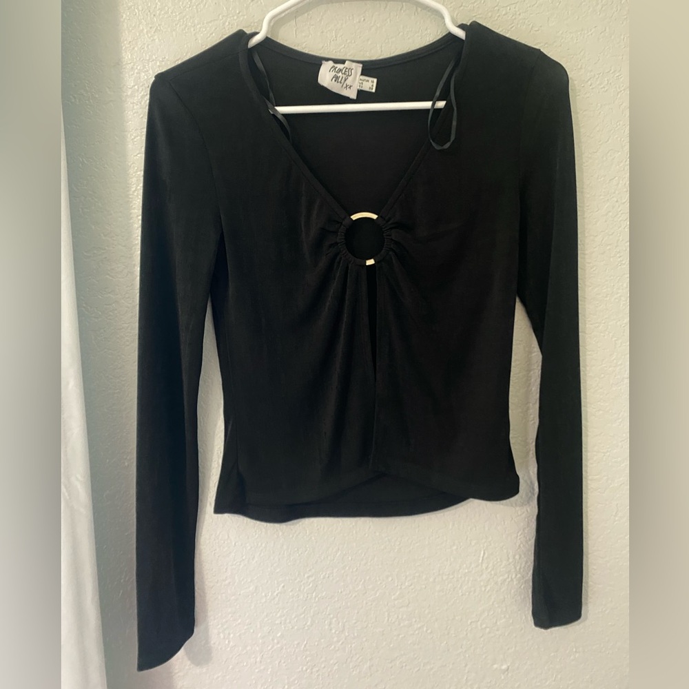 Trendy Black Long Sleeve Top